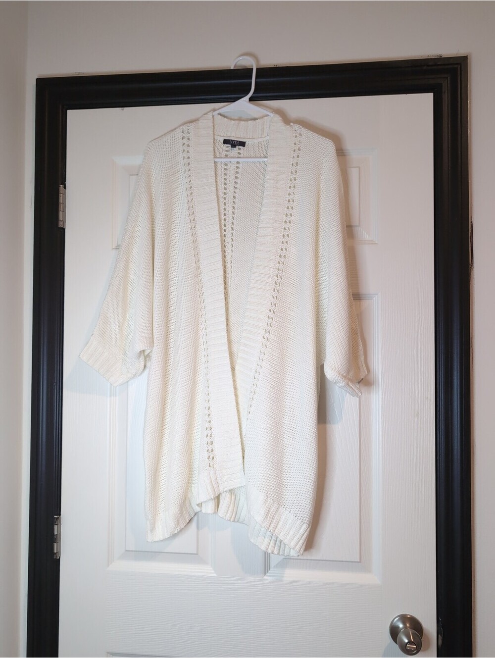 Small/medium oversized cream boho slouchy sweater cardigan